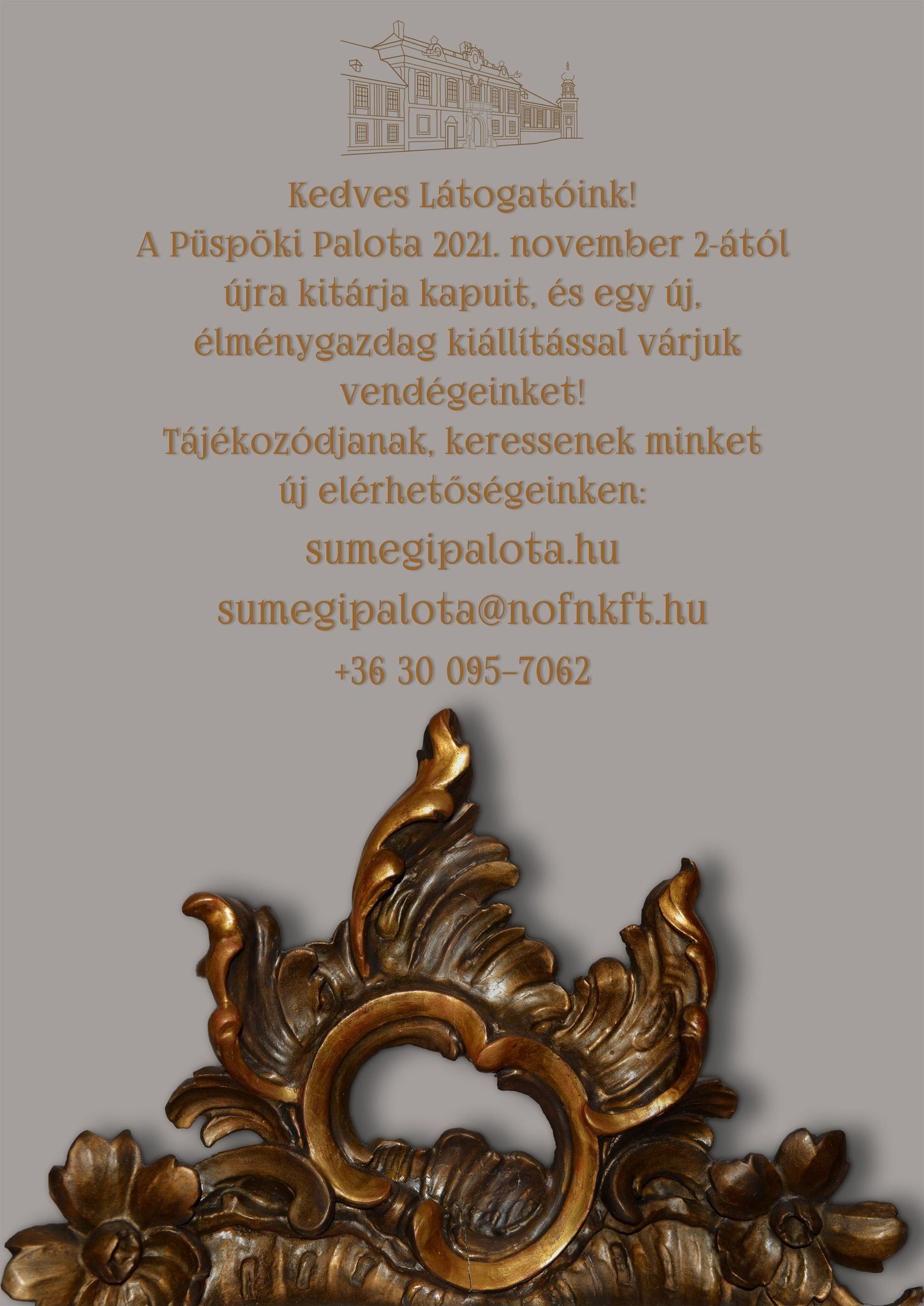 November 2-től ÚJRA várja látogatóit a Sümegi Püspöki Palota