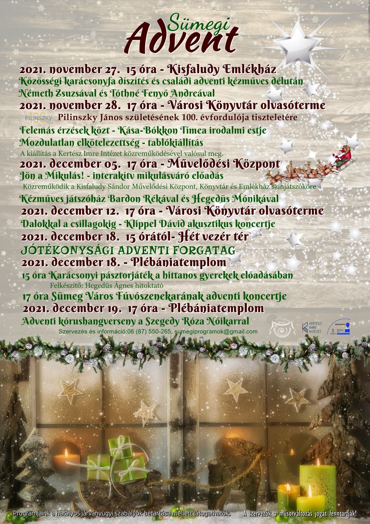Sümegi Advent: Karácsonyi pásztorjáték a hittanos gyerekek előadásában és Sümeg Város Fúvószenekarának adventi koncertje