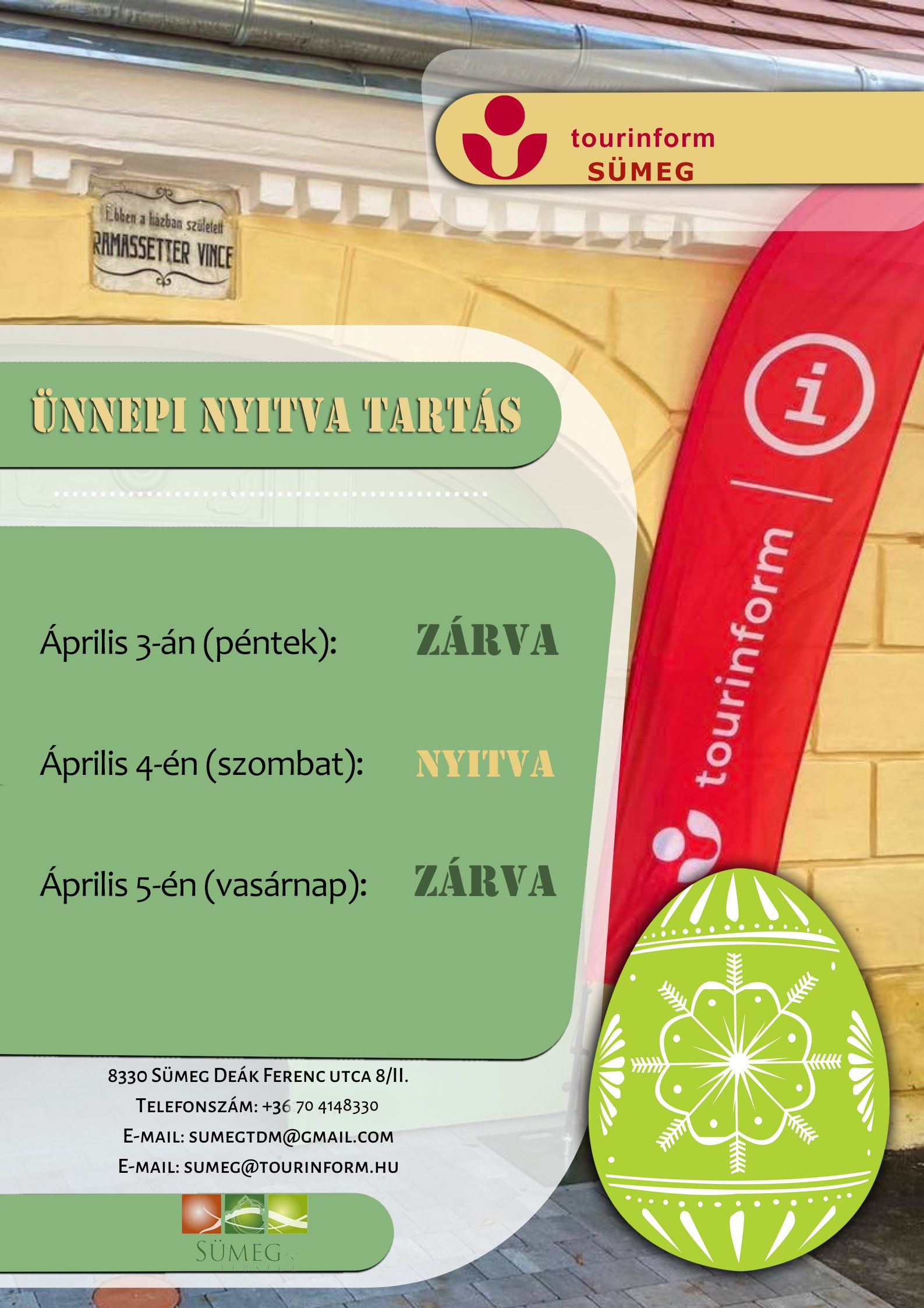 Húsvét ünnepi nyitva tartás