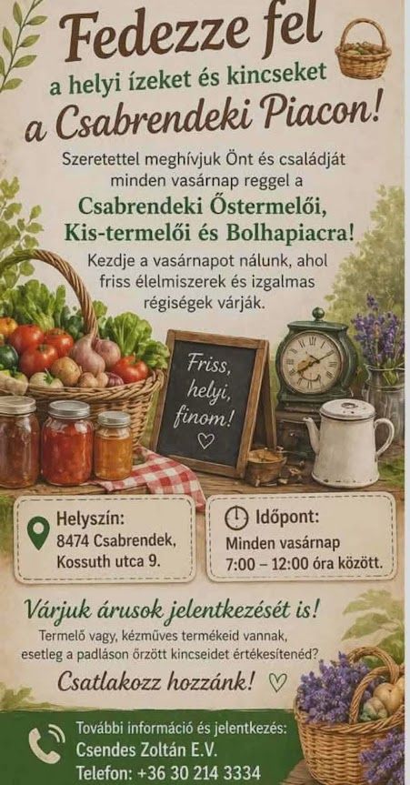 Kistermelői és Bolhapiac Csabrendeken