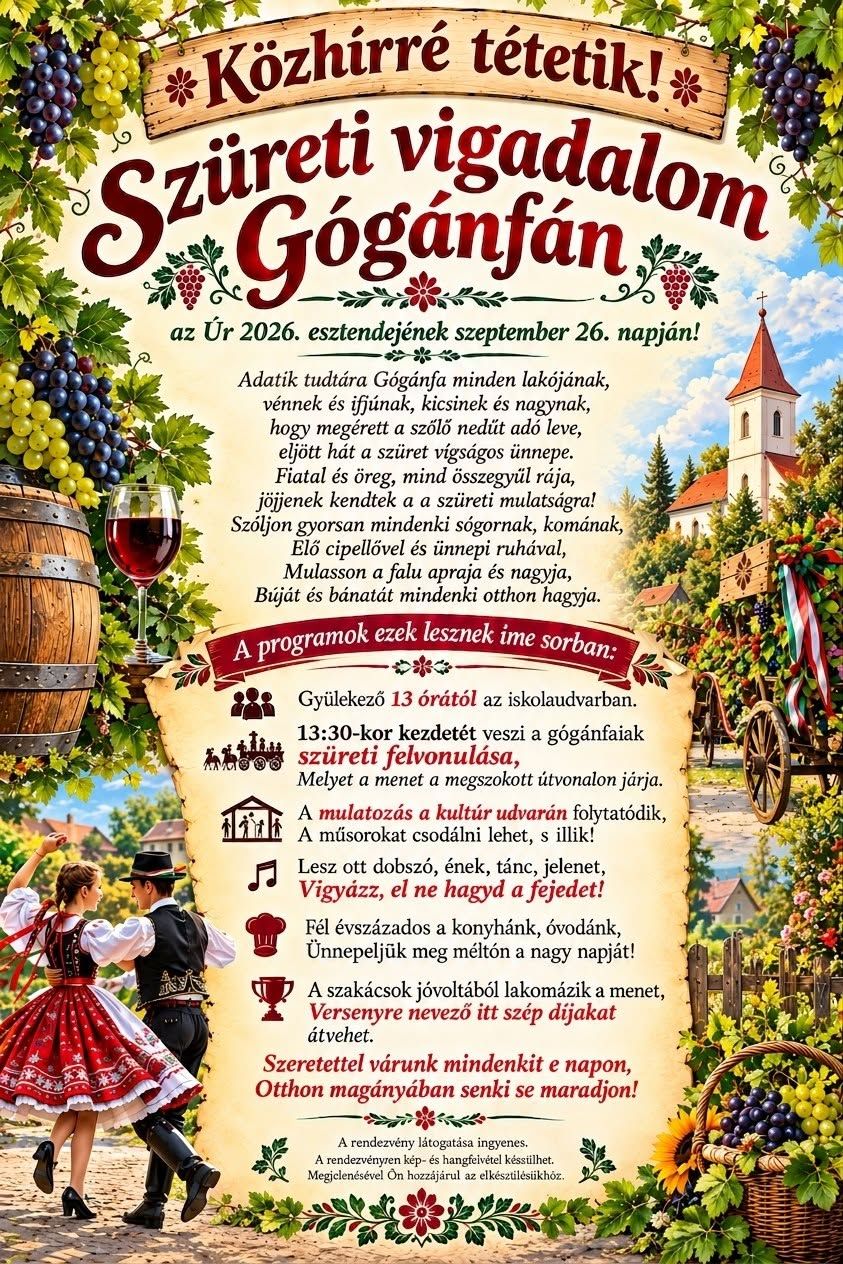 Szüreti vigadalom Gógánfán