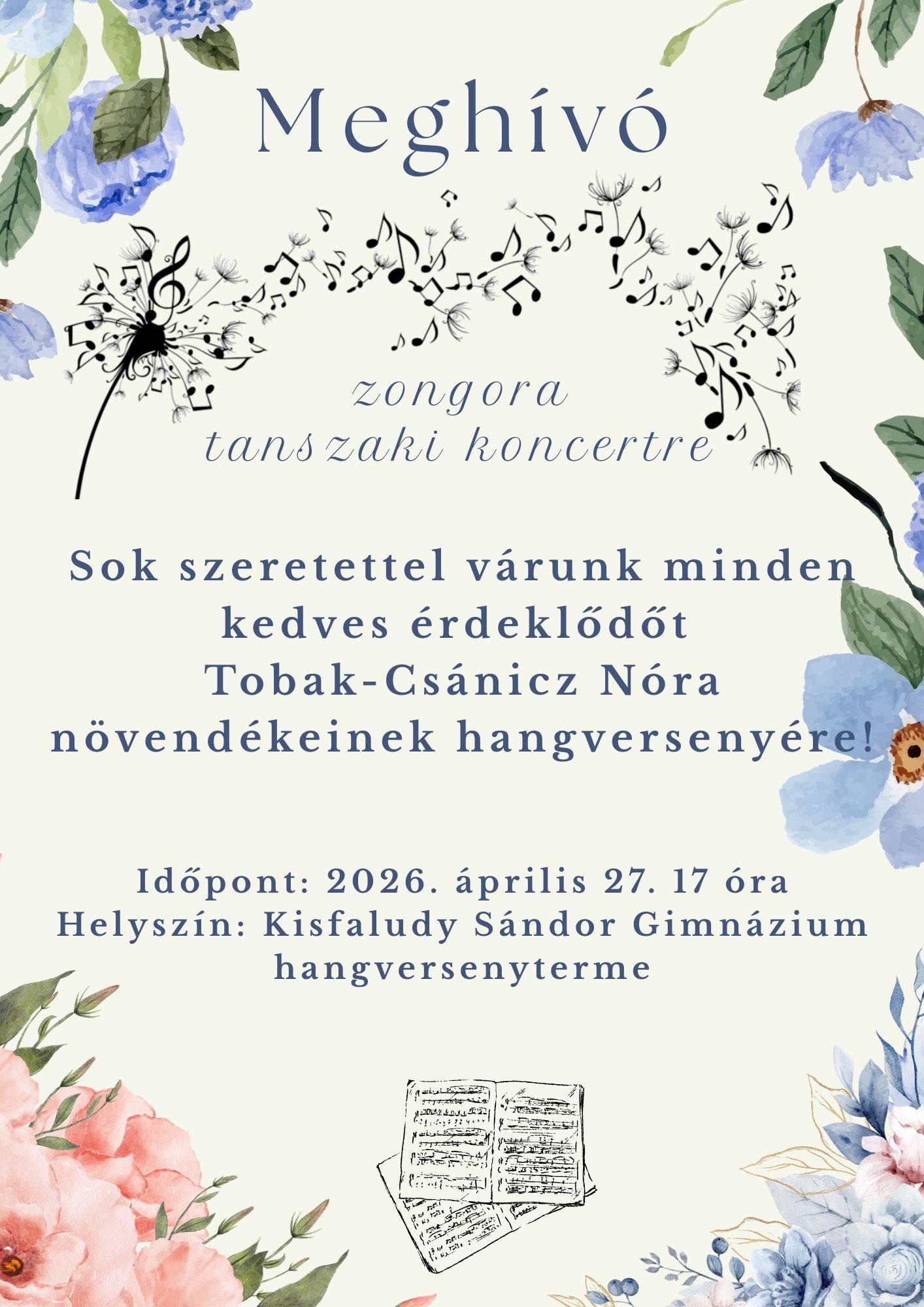 Zongora tanszaki koncert