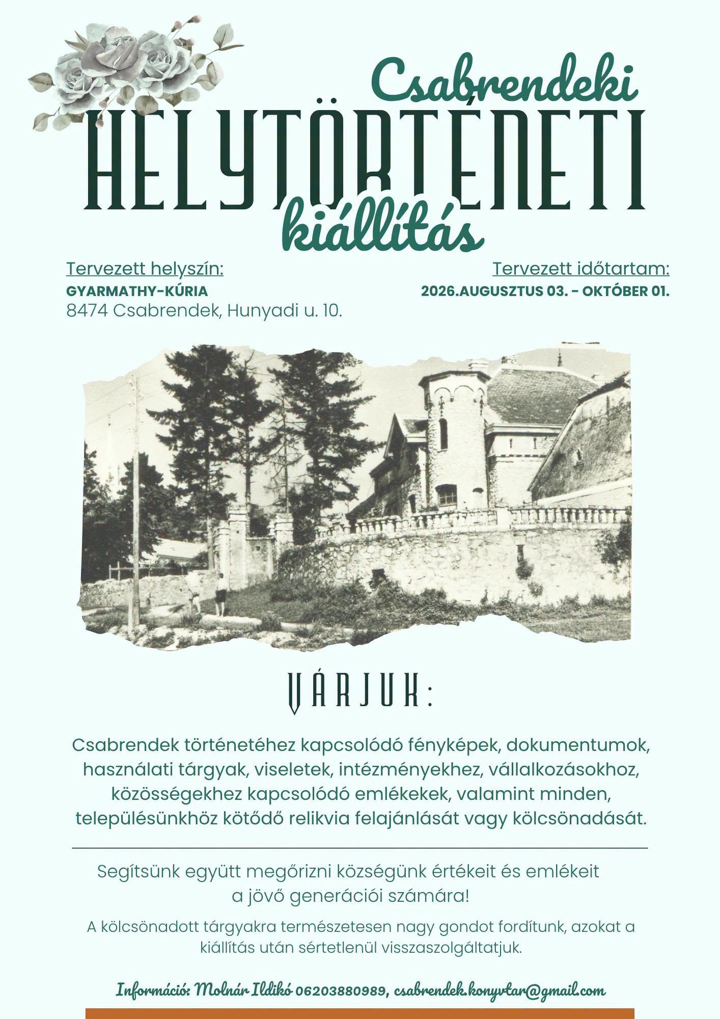 Csabrendeki helytörténeti kiállítás