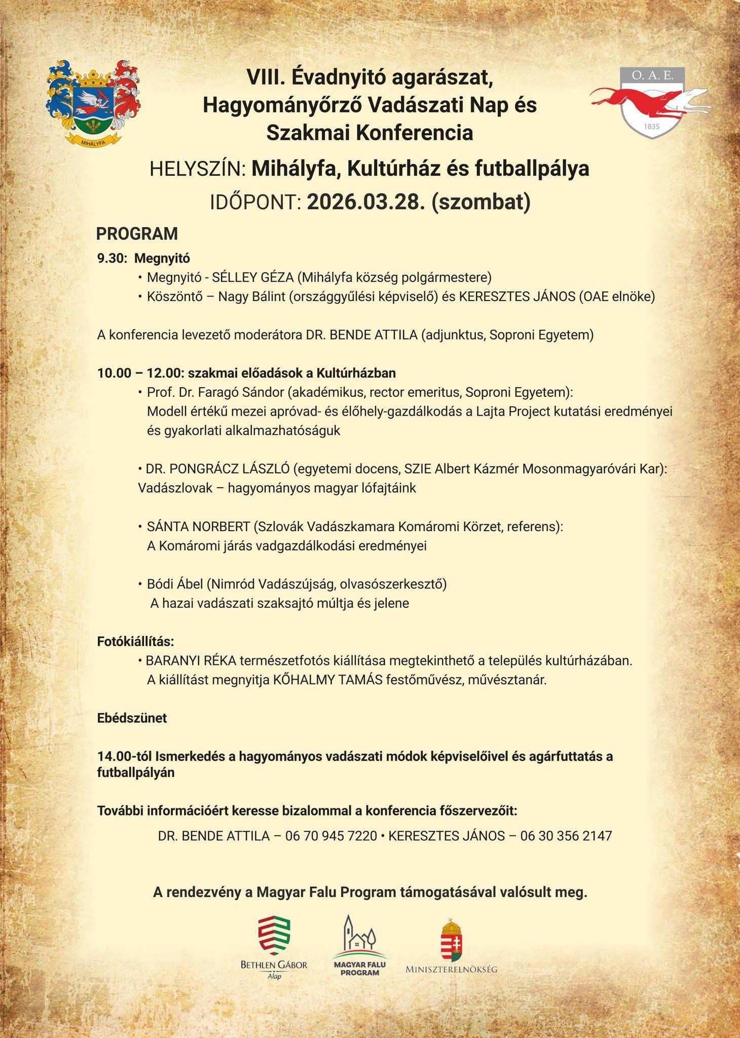 VIII. Évadnyitó agarászat - Szakmai konferencia 