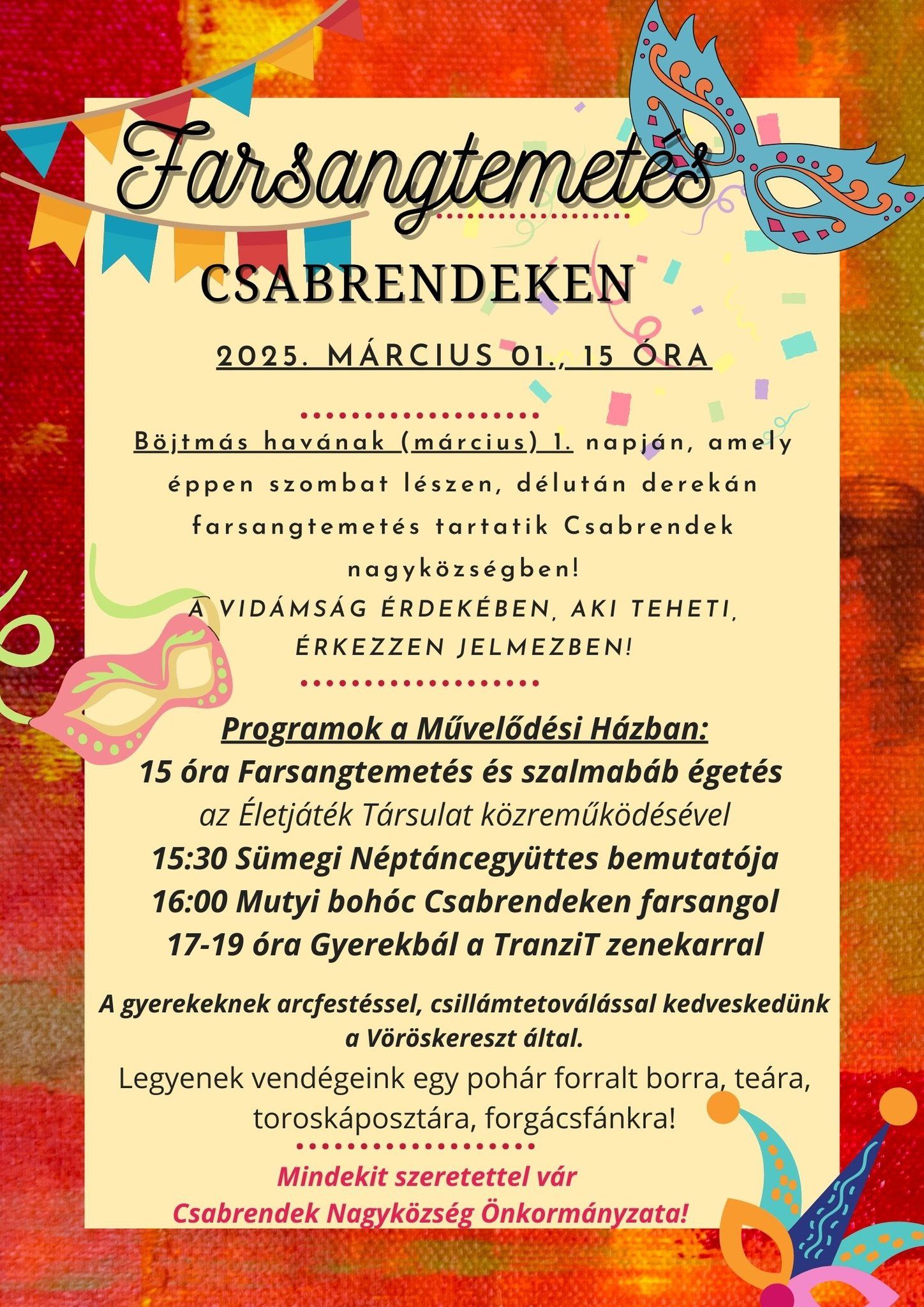 Farsangtemetés Csabrendeken