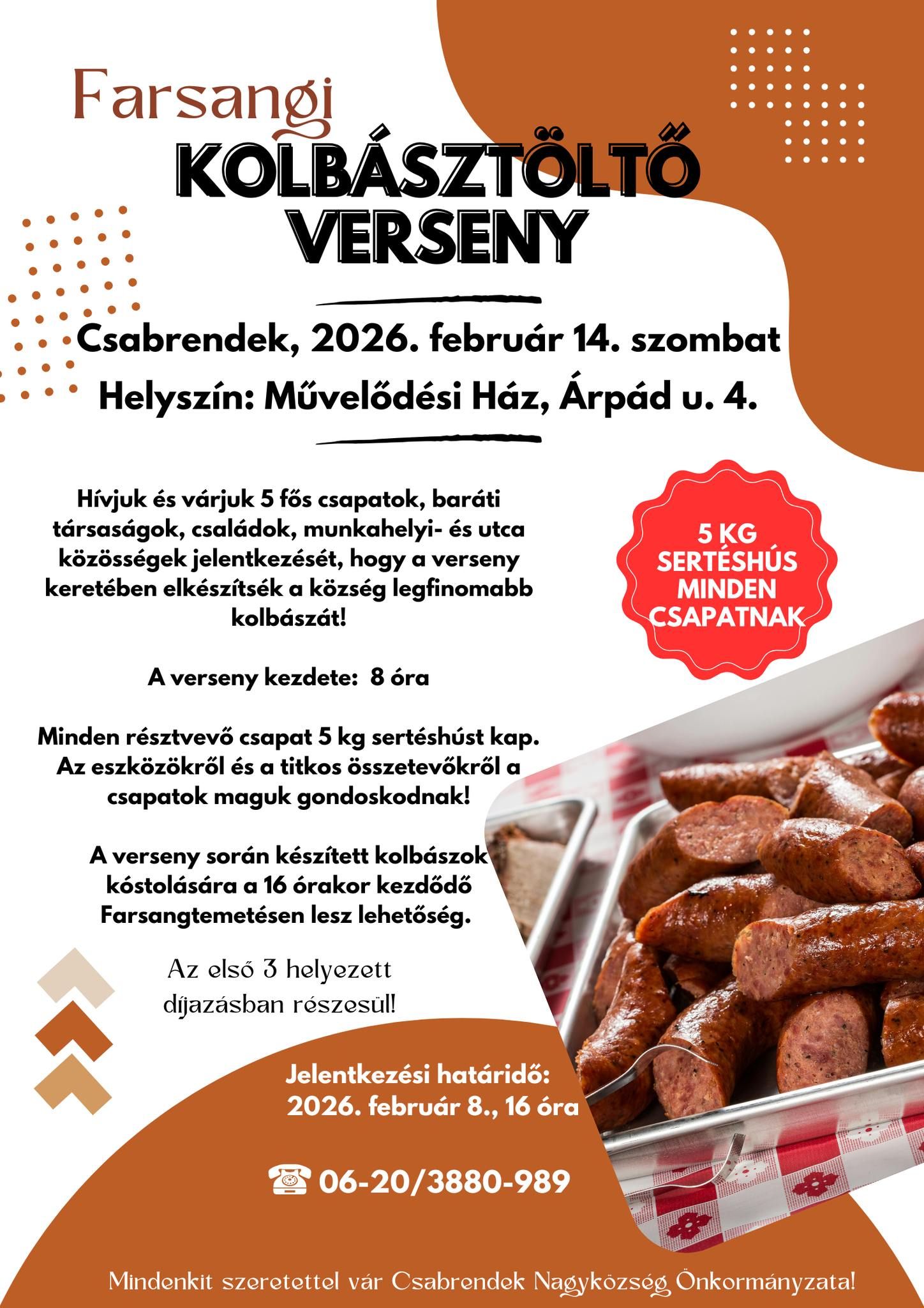 Kolbásztöltő verseny Csabrendeken