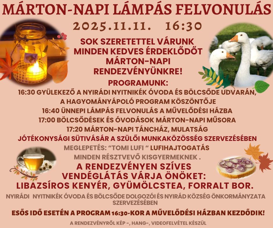 Márton-napi Lámpás felvonulás Nyirádon 