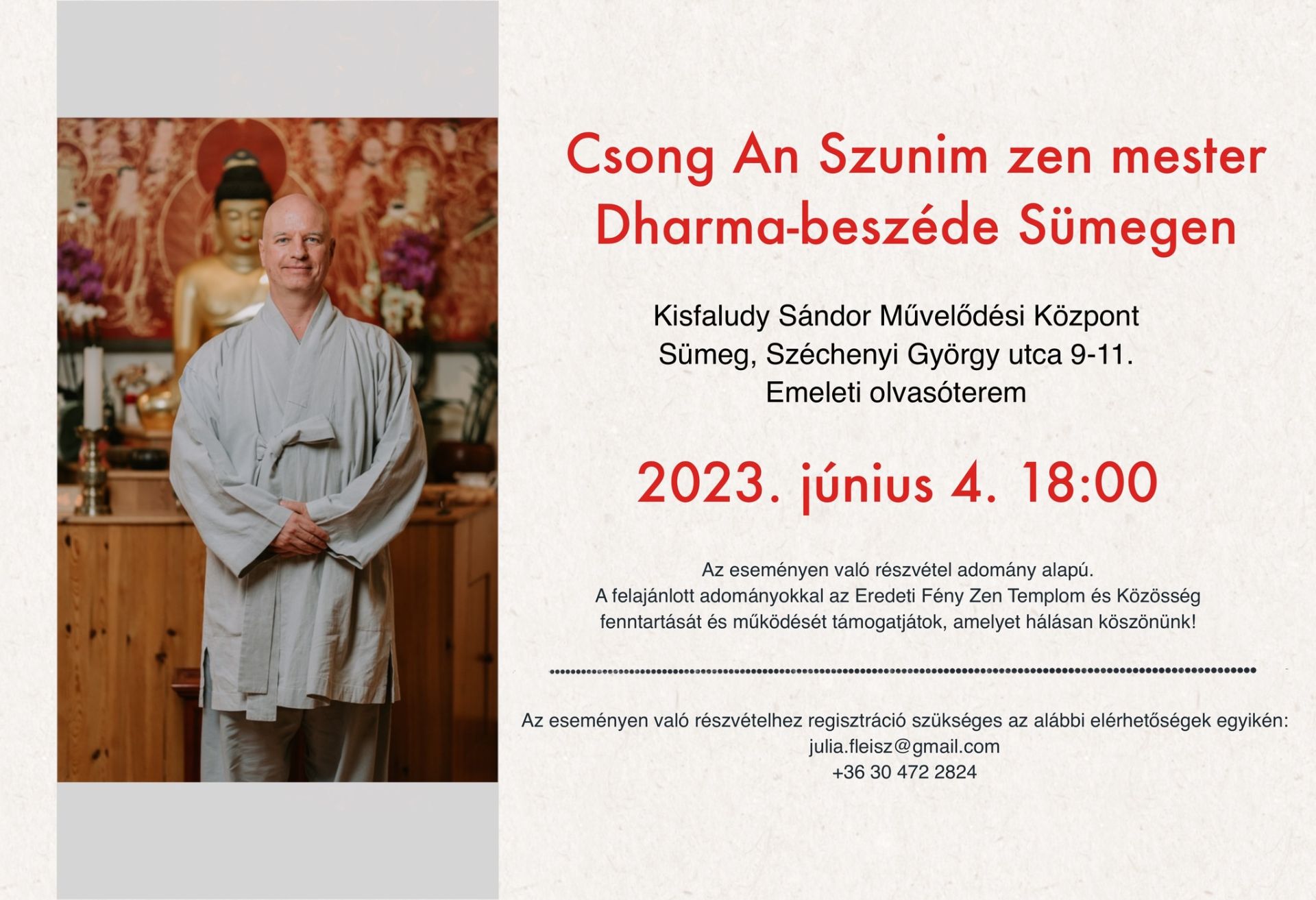 Csong An Szunim zen mester Dharma-beszéde Sümegen