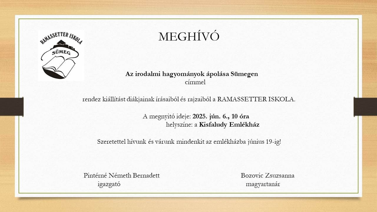 Irodalmi hagyományok ápolása Sümegen