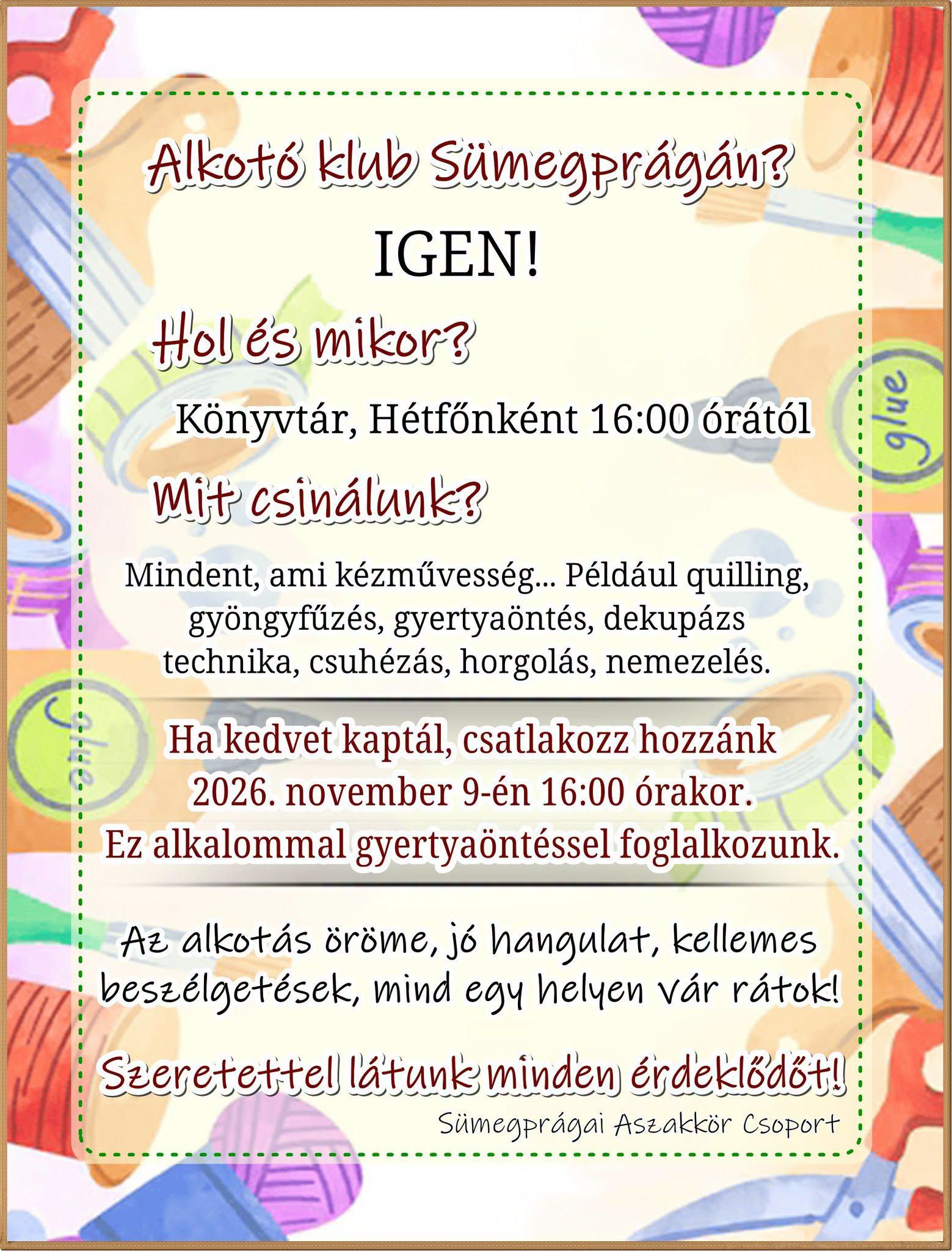 Alkotó klub Sümegprágán