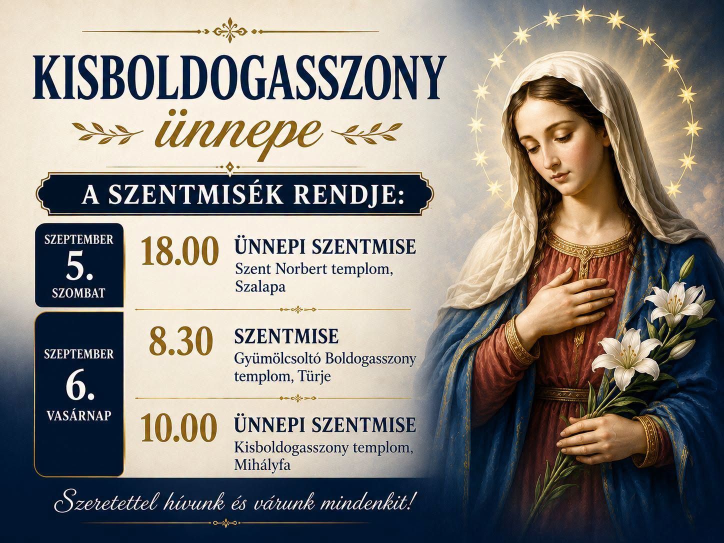 Kisboldogasszony ünnepe Türjén