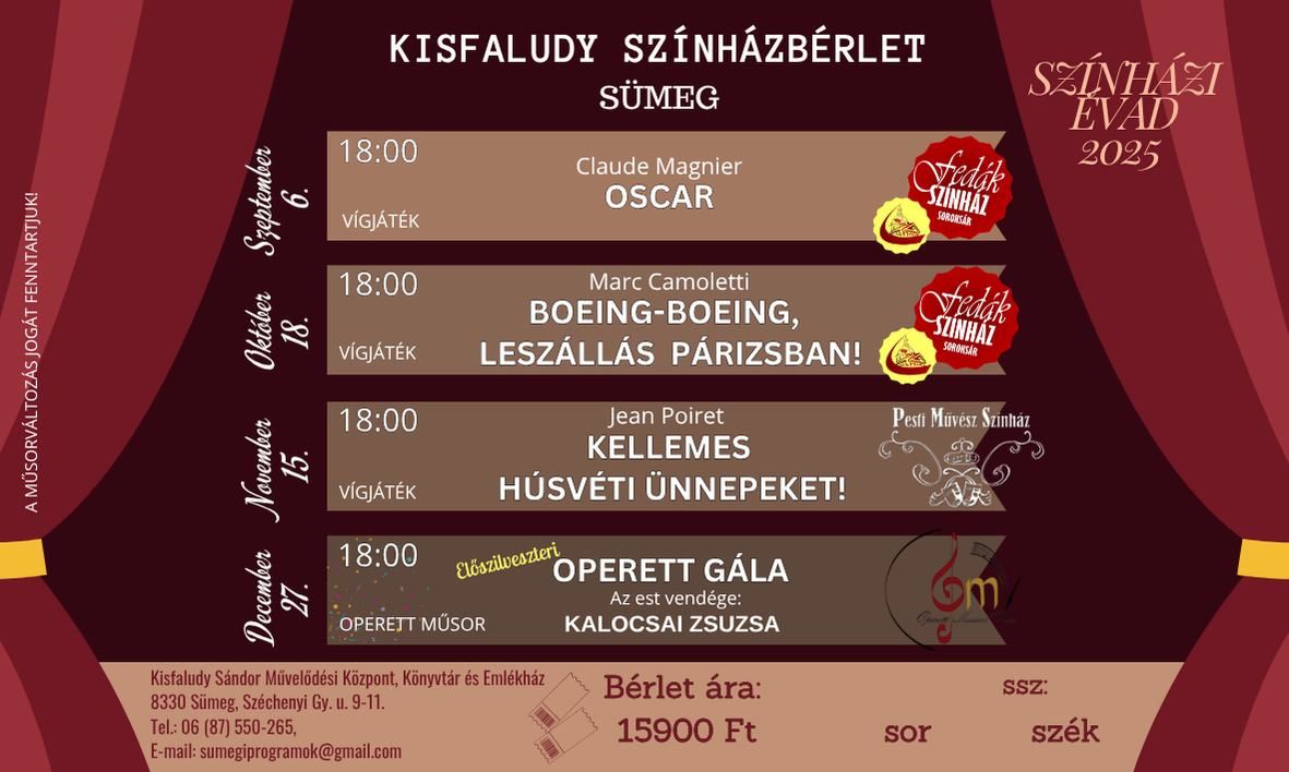 Kisfaludy színházbérlet 